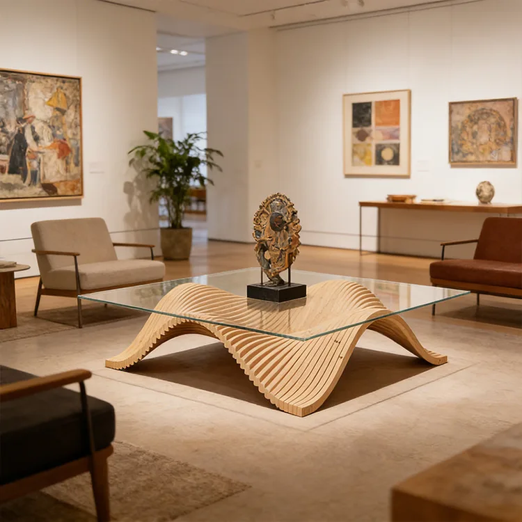 Parametric Wave Plywood Coffee Table