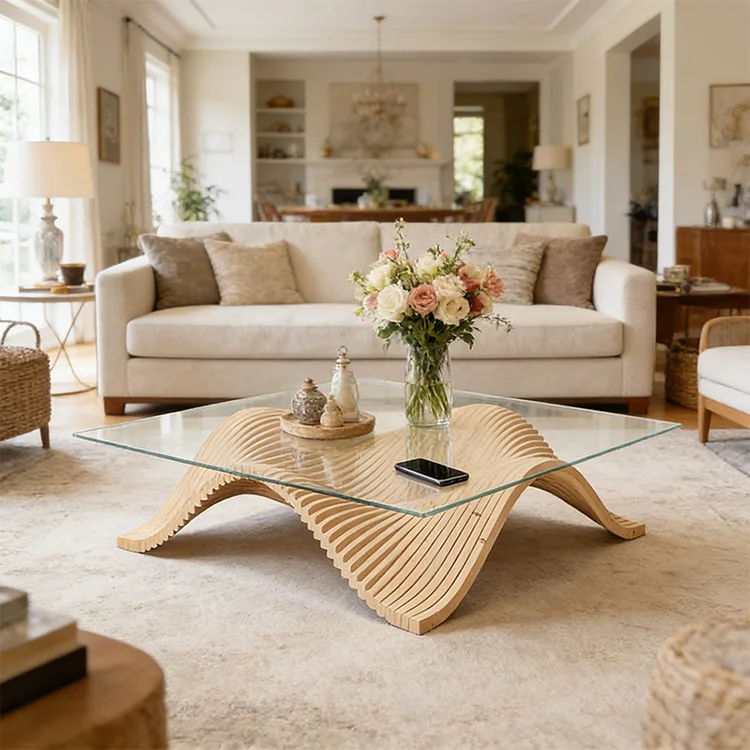 Parametric Wave Plywood Coffee Table