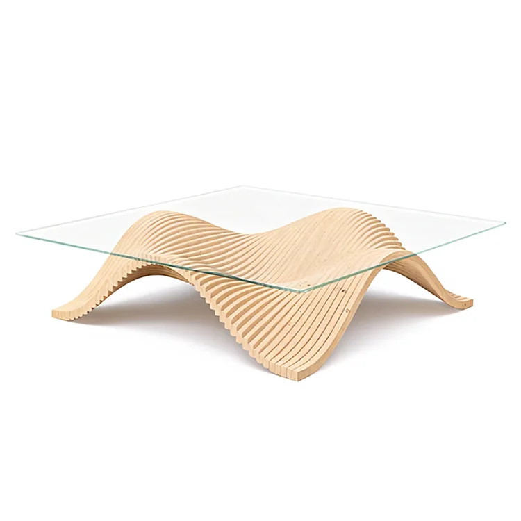 Parametric Wave Plywood Coffee Table